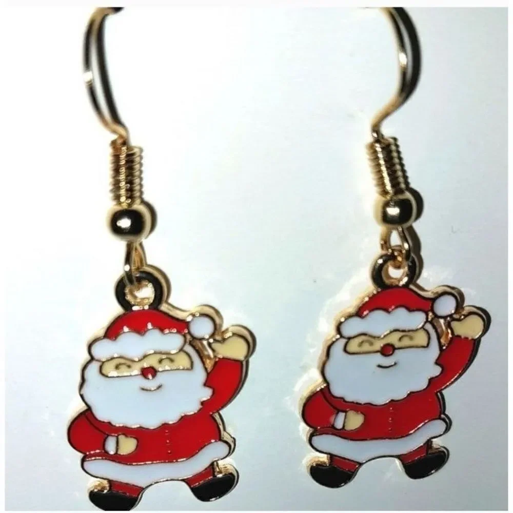 Holiday Santa Christmas Earrings